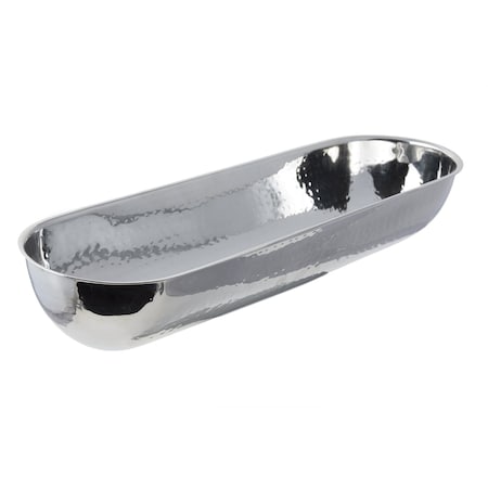 Bon Chef Long Oval Snack Bowl W/Hammer Finish 17 1/2 X 5 3/4 X3 2Qt16Oz 61216